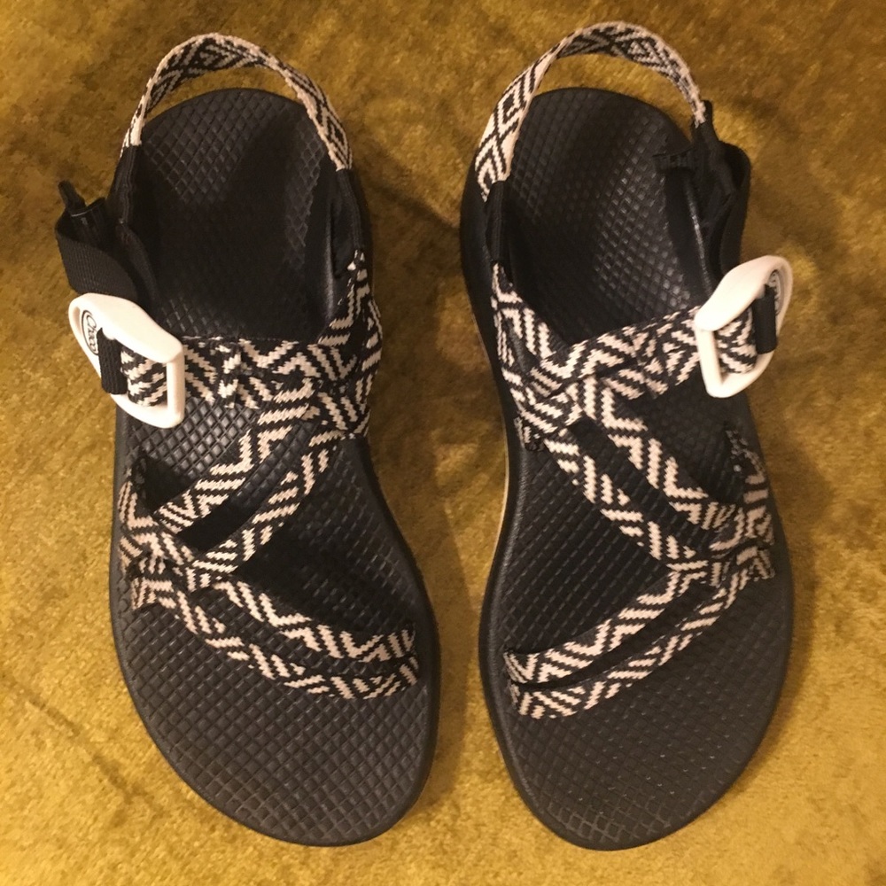 Black and White Chaco Sandals Sz 6.5
